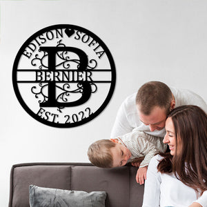 Personalized Family Name Metal Sign For Housewarming Gift