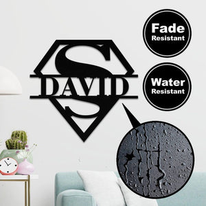 Personalized Super Dad Name Metal Sign for Dad Gift
