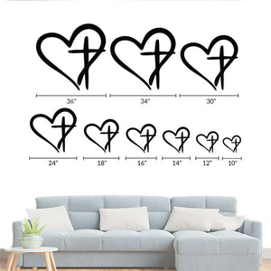 Heart Cross Metal Sign Wall Art for Your Love
