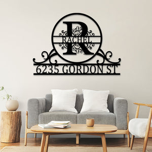 Personalized Name Monogram Metal Address Sign House Numbers