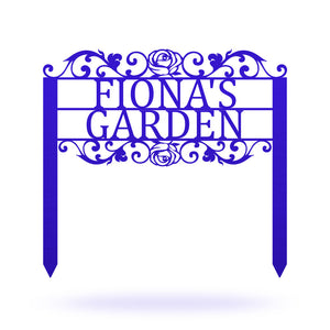 Personalized Name Metal Garden Sign with Stake