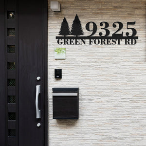 Custom Tree Metal House Number Sign Address Plaque