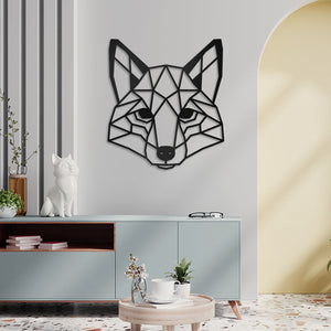 Geometric Fox Metal Wall Art for Home Decor