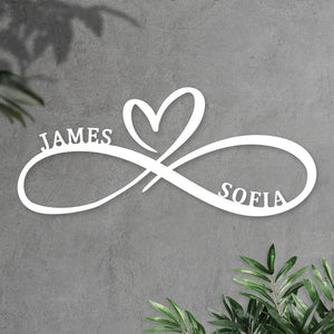 Personalized Infinity Heart Metal Name Sign for Your Love & Anniversary Gift