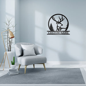 Custom Deer Metal Sign For Room Decor Housewarming Gift