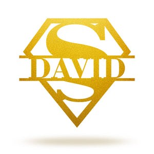 Personalized Super Dad Name Metal Sign for Dad Gift