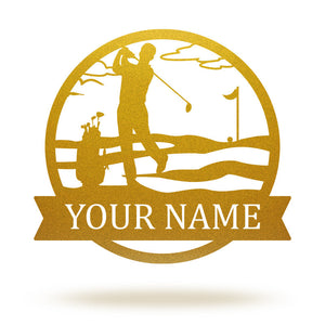 Personalized Golf Name Metal Monogram Sign