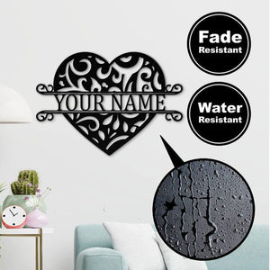 Custom Metal Heart Sign For Your Love & Wedding Gift