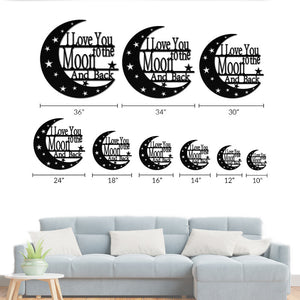 I Love You to the Moon and Back Metal Sign - Creative Metal Wall Art Decoration