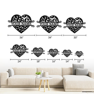 Custom Metal Heart Sign For Your Love & Wedding Gift