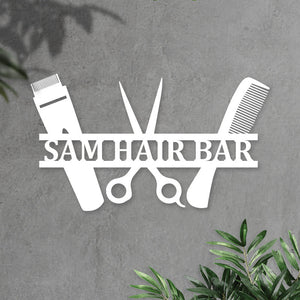 Personalized Barber Metal Sign for Hair Stylist Gift