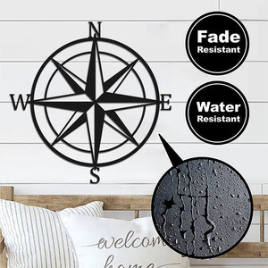 Compass Metal Wall Art for Travel Enthusiast Gift