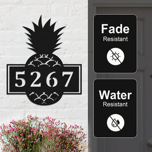 Custom Pineapple Metal Address Sign Metal House Numbers