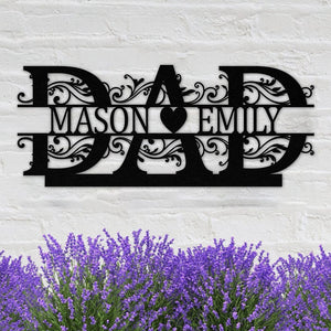 Personalised Fathers Day Name Metal Sign Gift for Dad