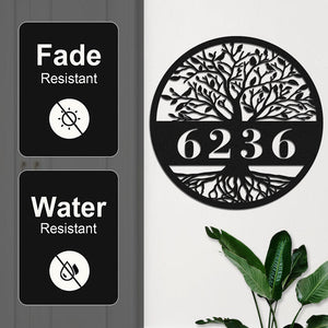 Personalized Tree Of Life Metal Address Sign House Numbers