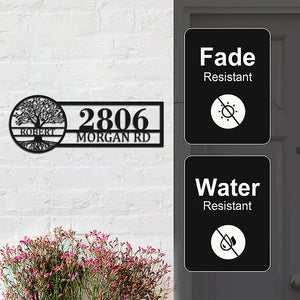 Custom Tree Of Life Metal Address Sign House Numbers