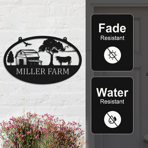 Personalized Cow Name Metal Monogram Sign for Farm Decor