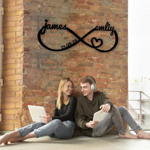 Custom Infinity Heart Metal Sign Wall Art for Wedding Decor - iWantDIY
