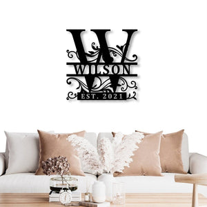 Custom Monogram Metal Name Sign for Housewarming Gift - iWantDIY