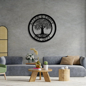 Personalized Elaborate Tree Of Life Metal Monogram Sign - iWantDIY