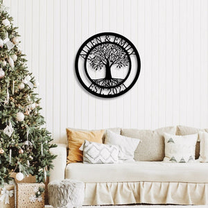 Personalized Family Tree With Names, Metal Monogram Signs - iWantDIY