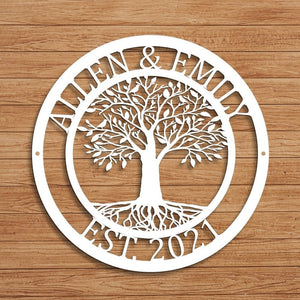 Personalized Family Tree With Names, Metal Monogram Signs - iWantDIY